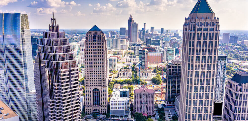 Ariel view of downtown atlanta - Atlanta job market