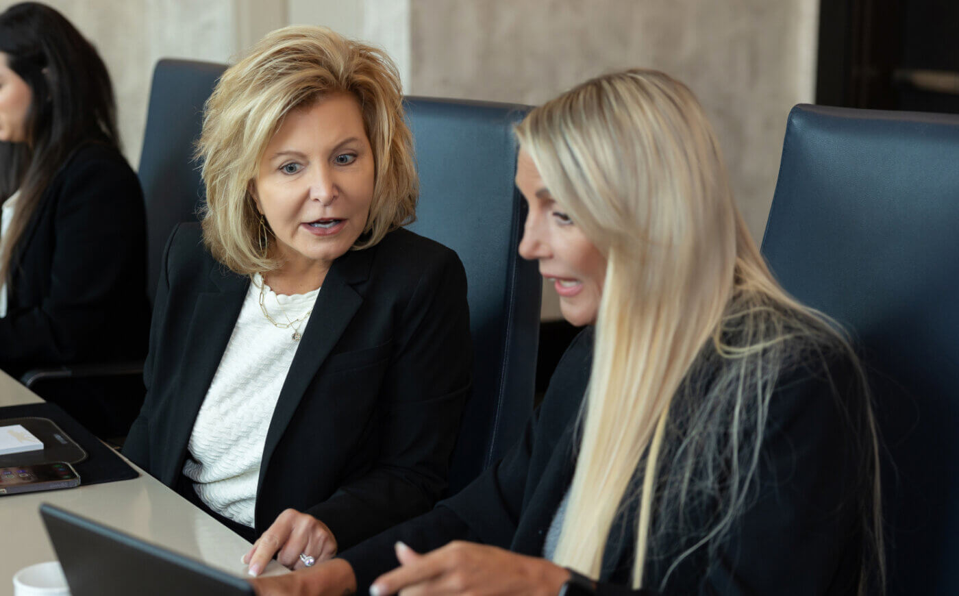 handler coworkers discussing a client